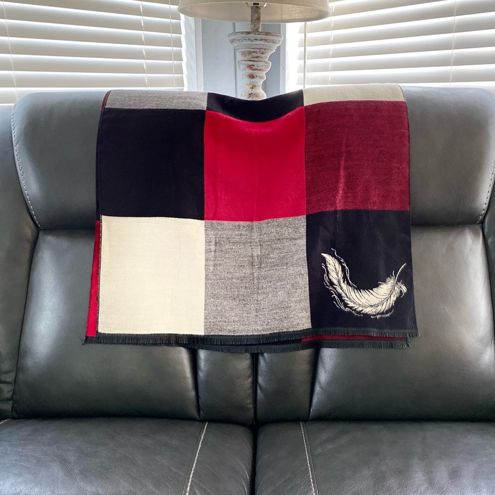 Black & Red Pashmina Scarf / Wrap